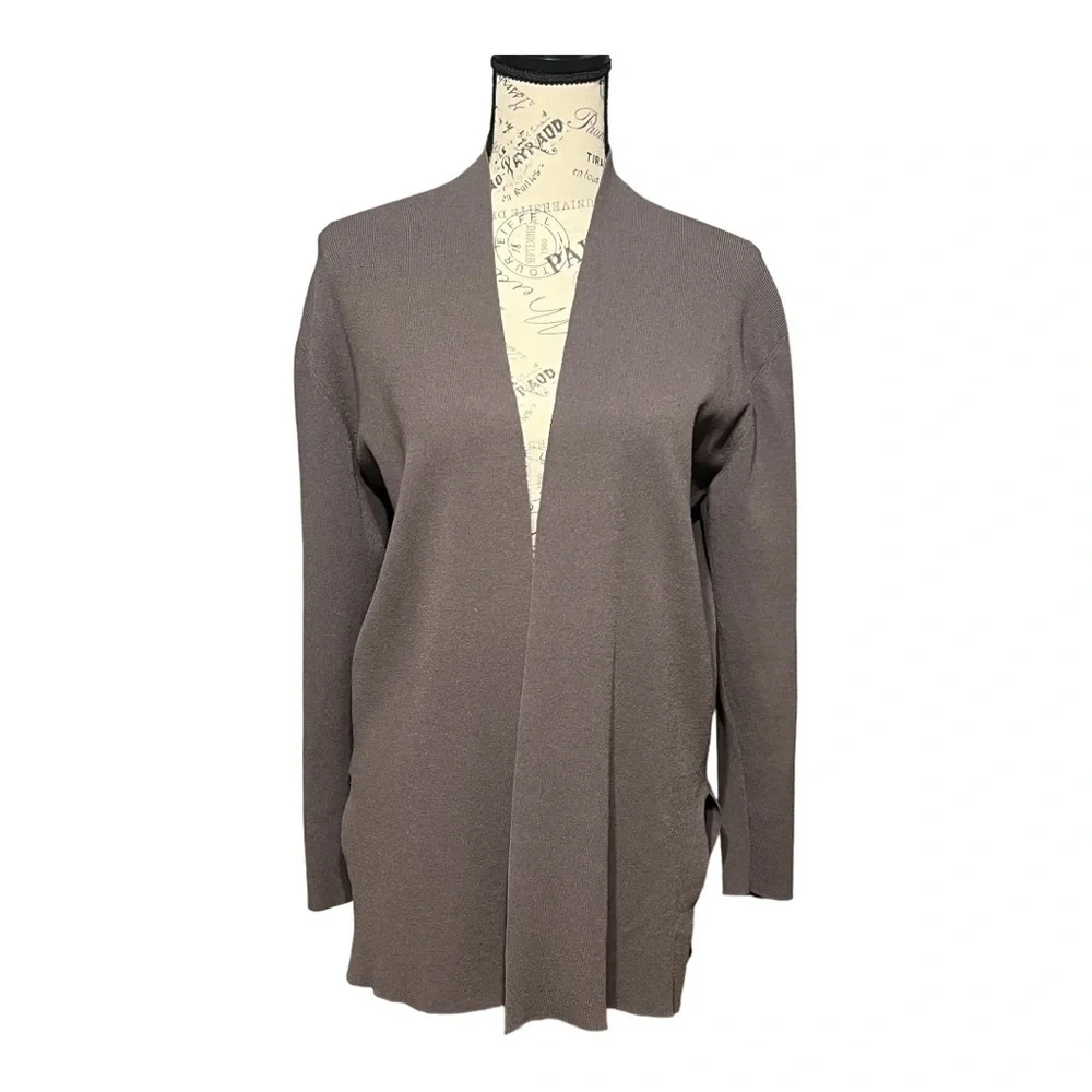 Eileen Fisher Long Sleeve Open Front Cardigan Rayon Nylon Blend Small